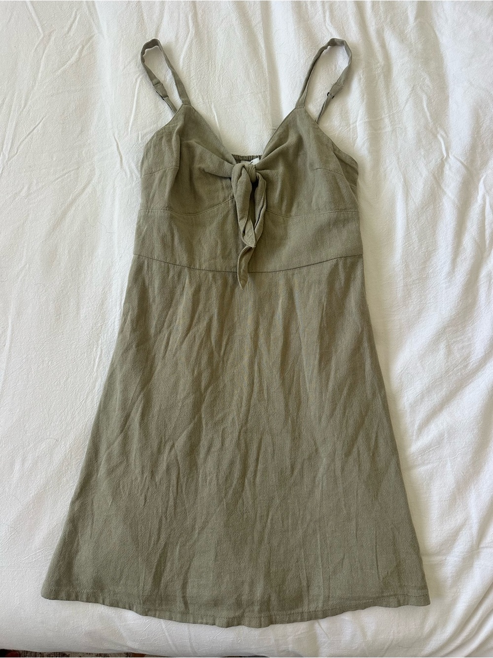 Hollister Olive green Tie-Front Casual Dress
